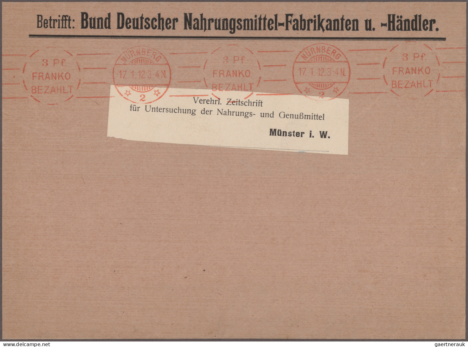 Thematics:  postal mecanization: 1810/1980, Absenderfreistempel Deutschland (und