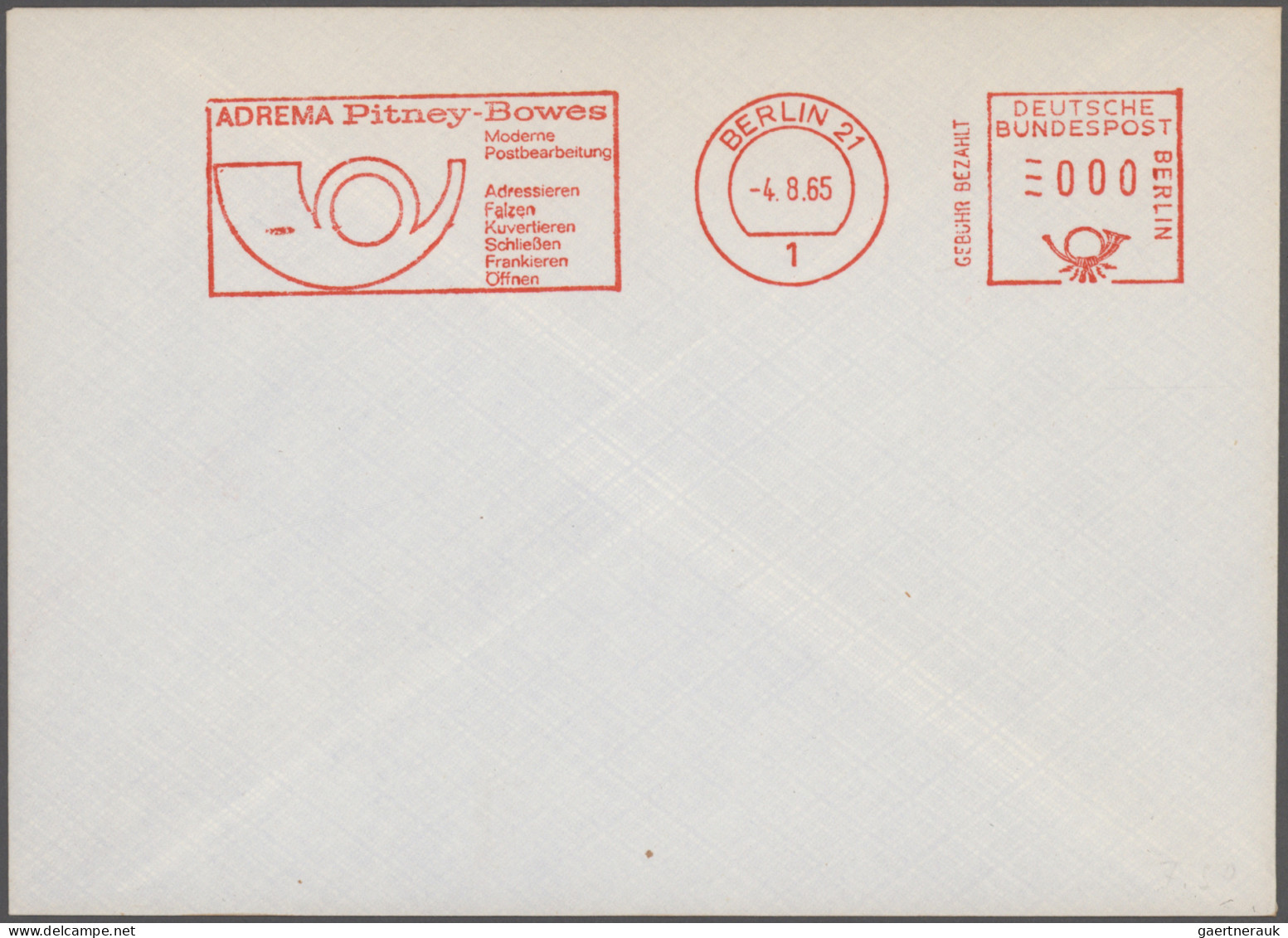 Thematics:  Postal Mecanization: 1922/1990, Postautomation Und Absenderfreistemp - Correo Postal