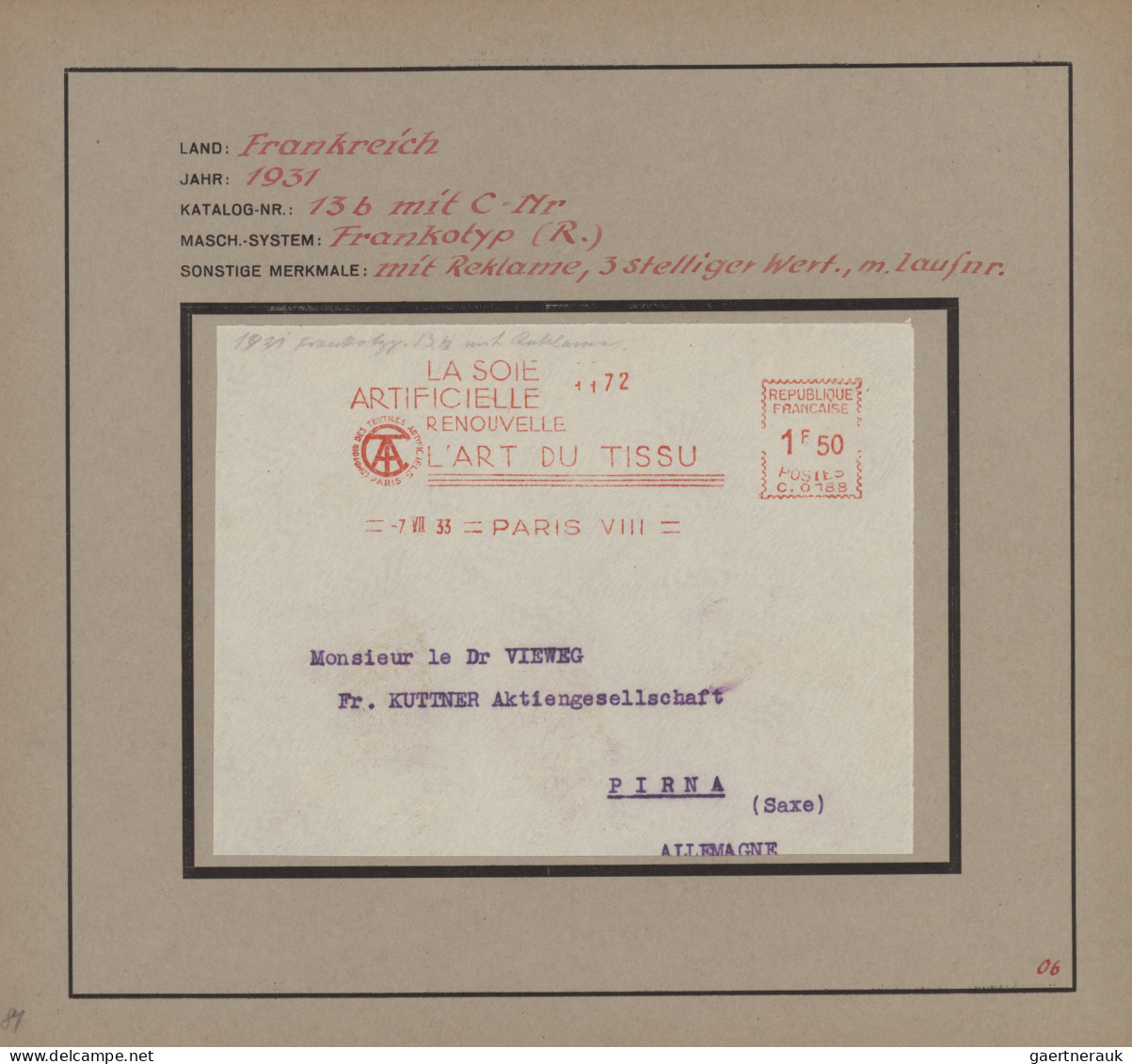 Thematics:  postal mecanization: 1923/1962, meist 30er-Jahre, interessante Parti