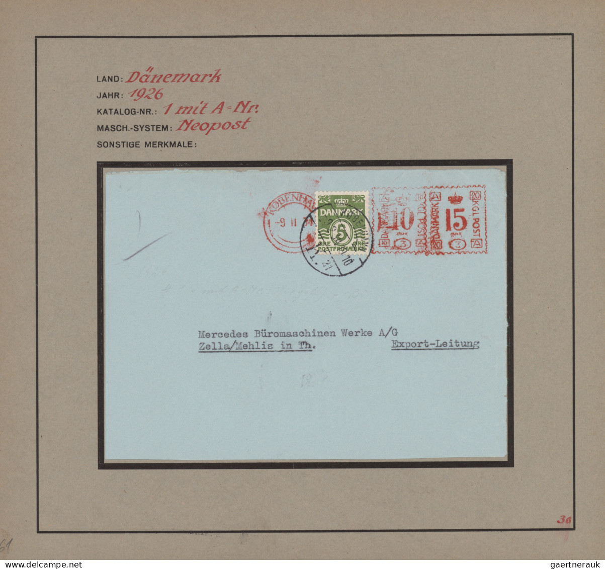 Thematics:  postal mecanization: 1923/1962, meist 30er-Jahre, interessante Parti