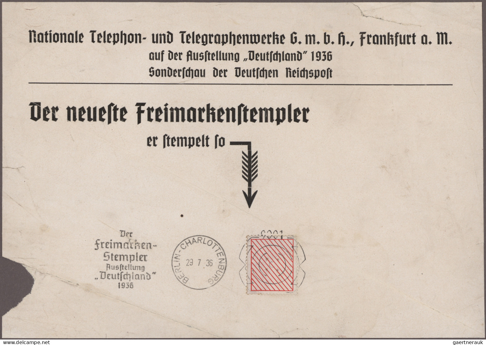 Thematics:  Postal Mecanization: 1935/1943, "Der Freimarkenstempler", Sammlung V - Poste