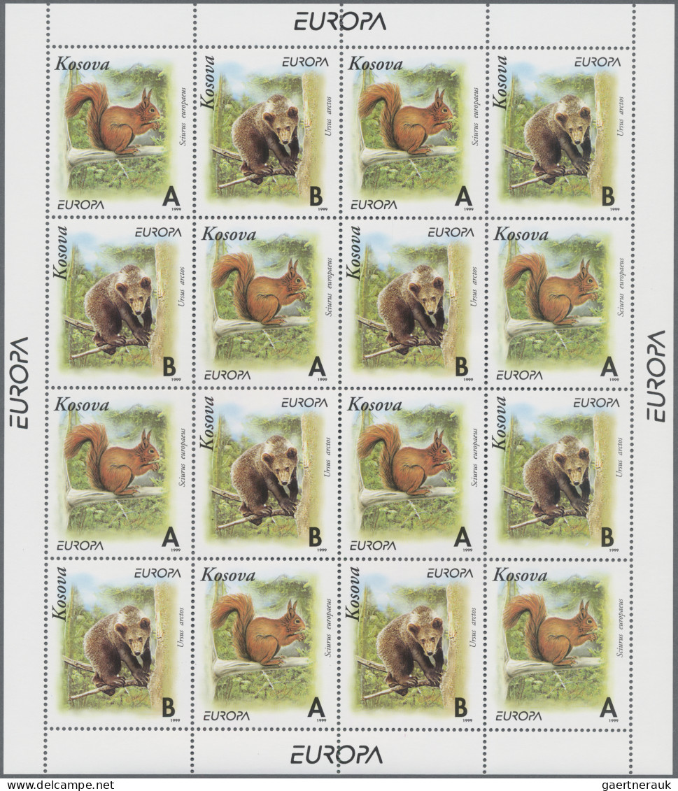 Thematics: Animals, Fauna: 1999, Kosovo, Not Issued, "Europa-Cept" Issue "Wildli - Andere & Zonder Classificatie