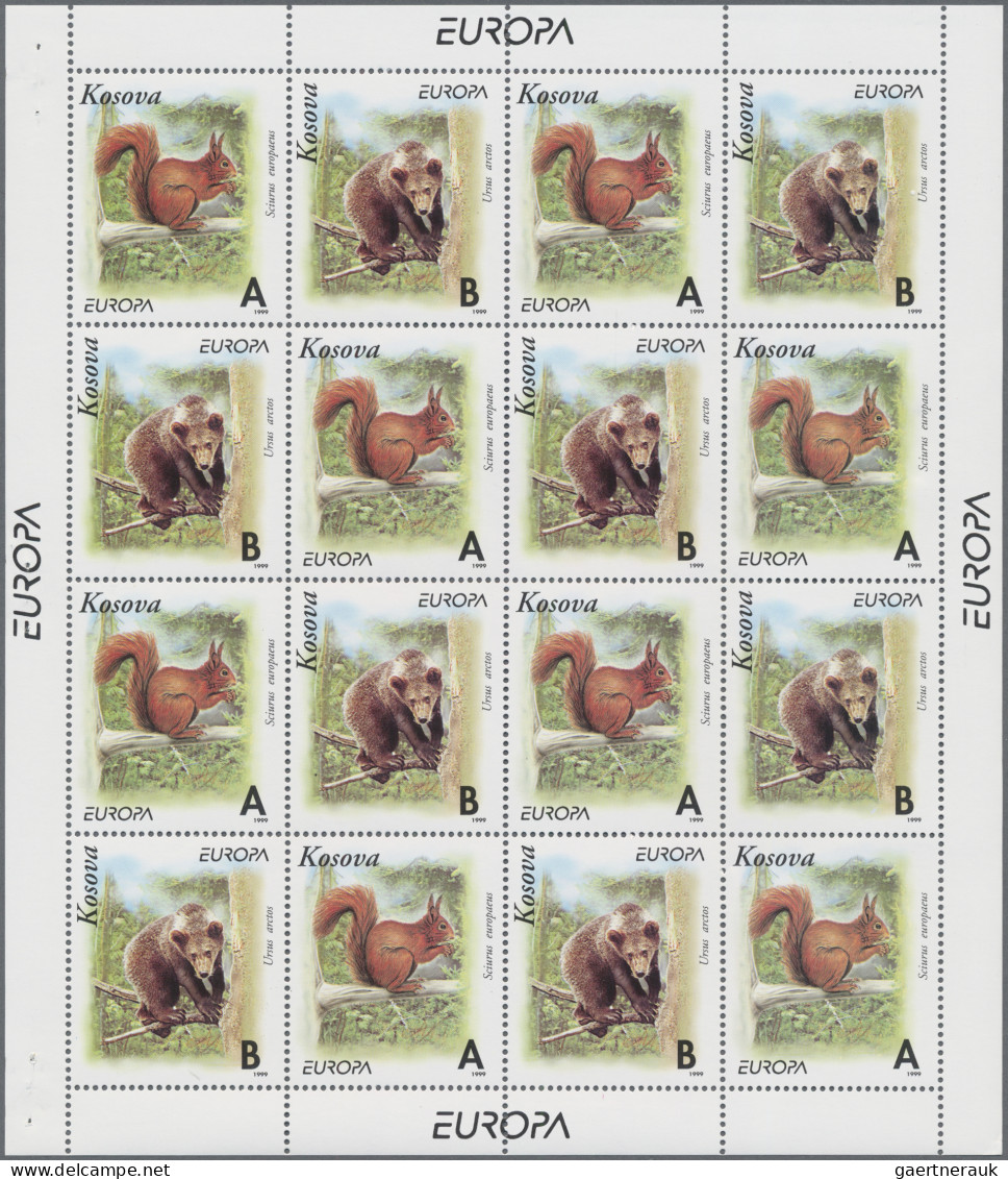 Thematics: Animals, Fauna: 1999, Kosovo, Not Issued, "Europa-Cept" Issue "Wildli - Andere & Zonder Classificatie