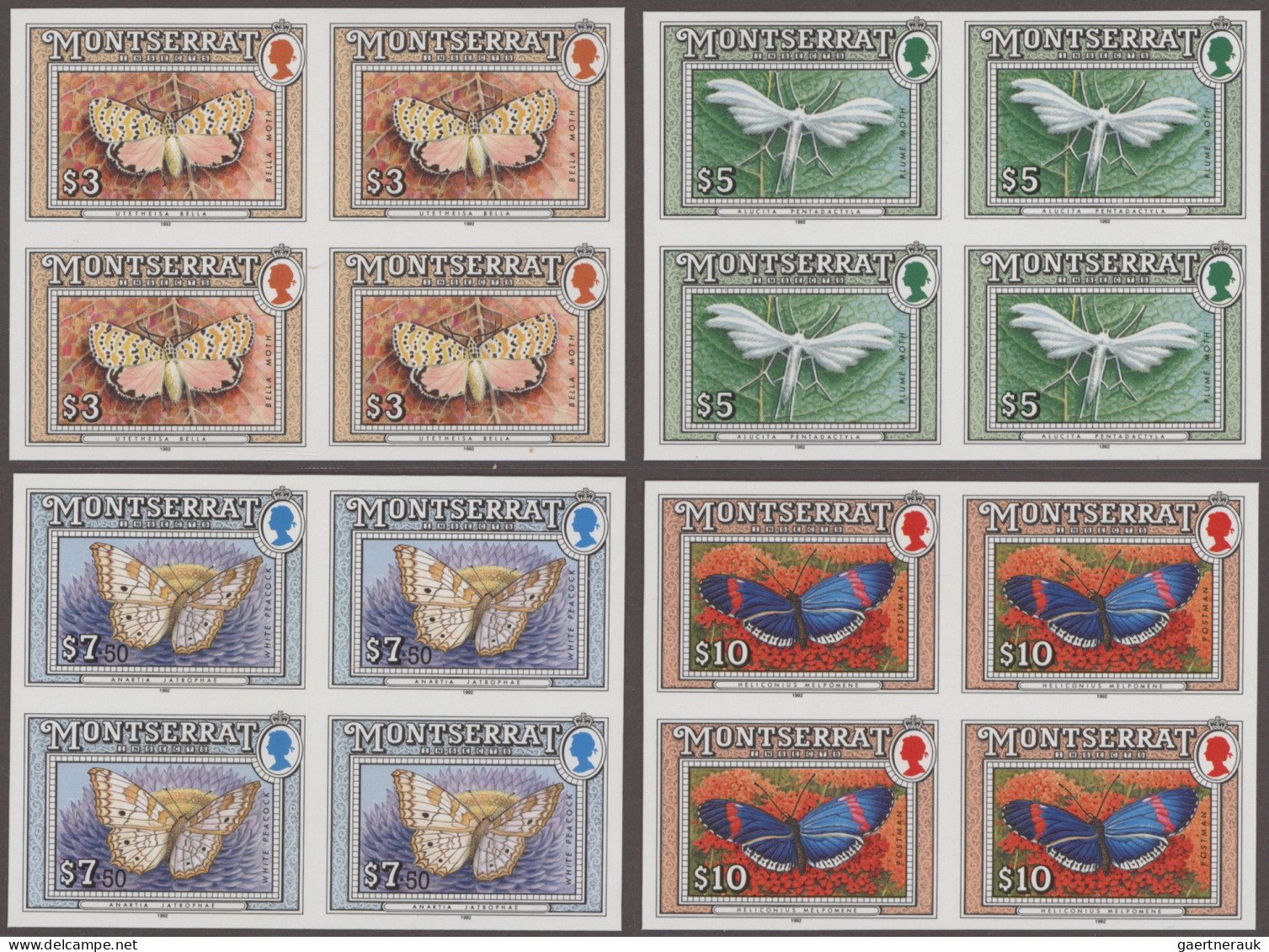 Thematics: Animals-insects: 1992, Montserrat. Lot With 30 IMPERFORATE Sets Of 16 - Altri & Non Classificati