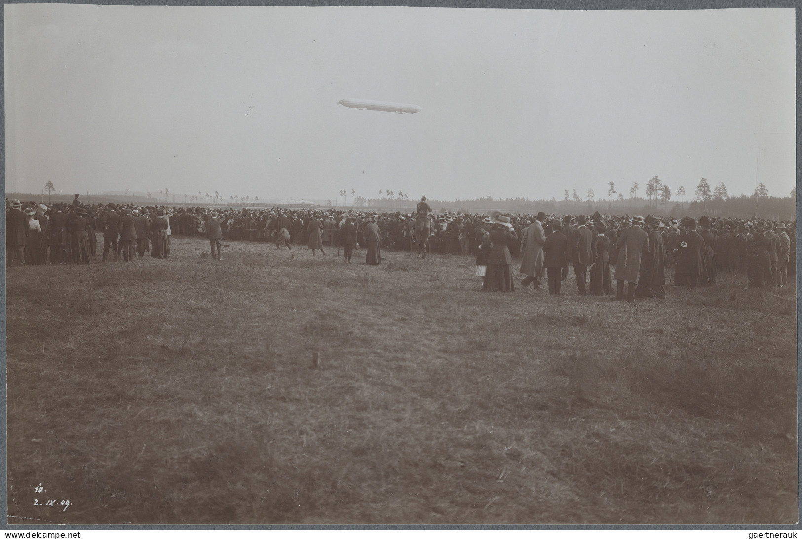 Thematics: zeppelin: 1909. Group of nine large-format photographs, all pictured,