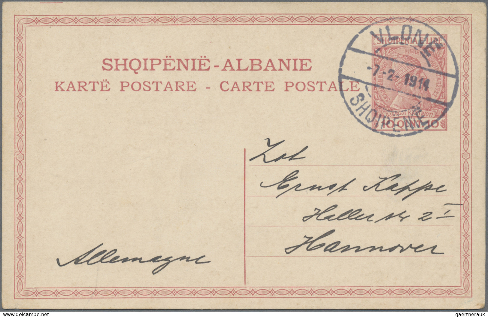 Albania - Postal Stationery: 1913, Postal Cards "Skanderberg", Lot Of Eight Card - Albanië