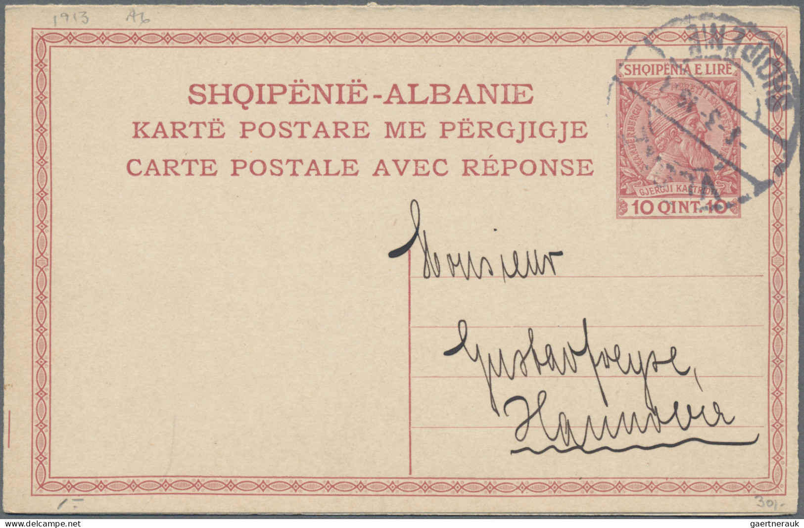 Albania - Postal Stationery: 1913, Postal Cards "Skanderberg", Lot Of Eight Card - Albanië