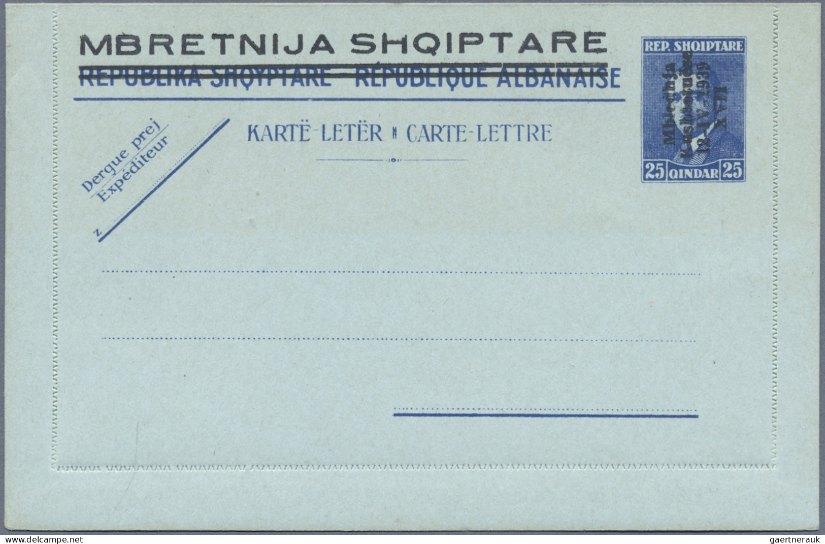 Albania - Postal Stationery: 1913/1939, Collection Of 25 Different (resp. Same P - Albanie