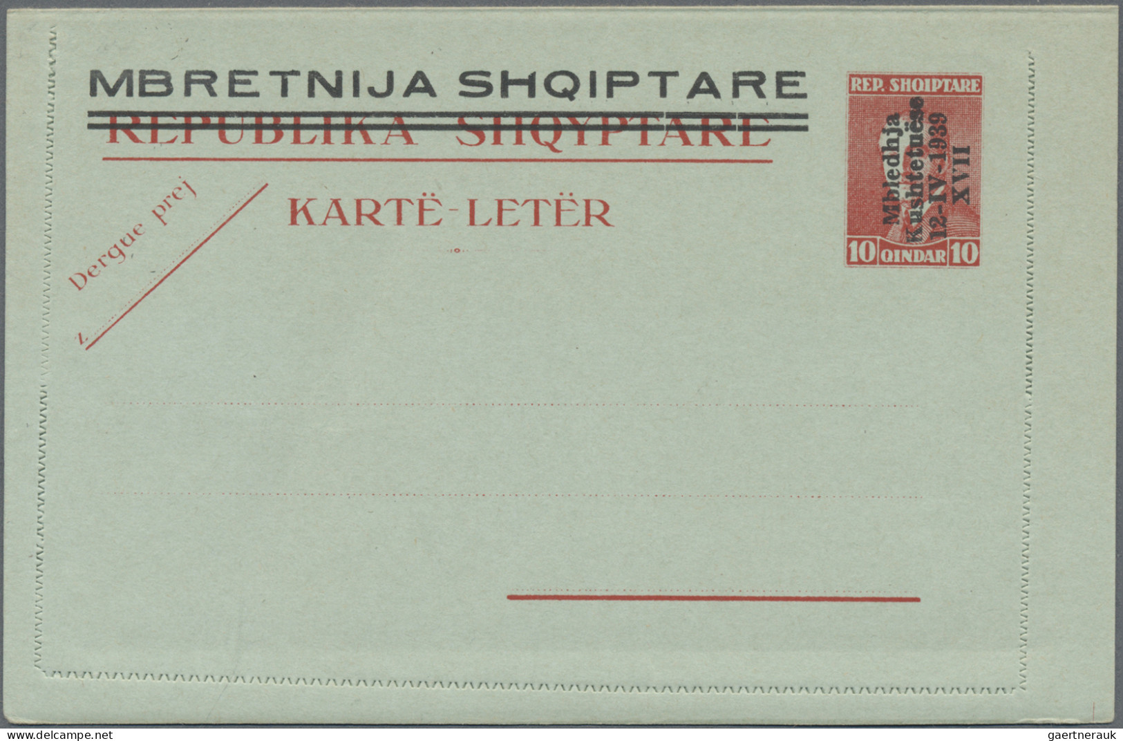 Albania - Postal Stationery: 1913/1943, Collection Of 26 Different (resp. Same P - Albanien