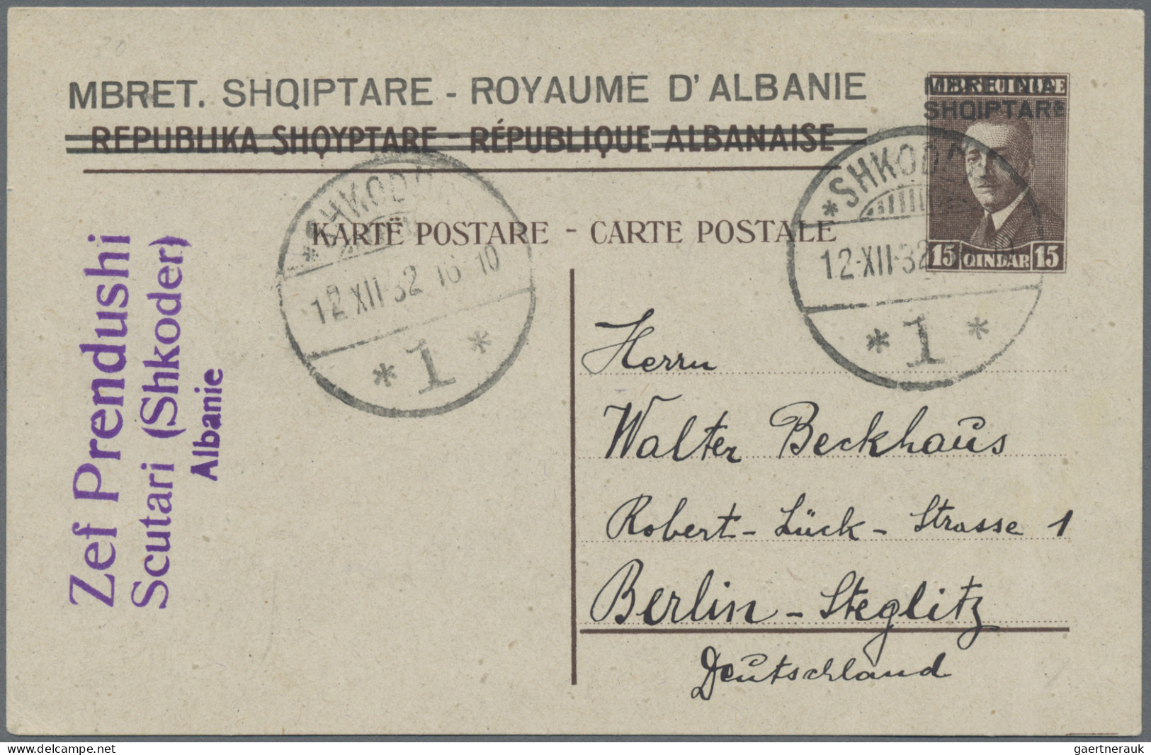 Albania - Postal Stationery: 1913/1943, Collection Of 26 Different (resp. Same P - Albanië