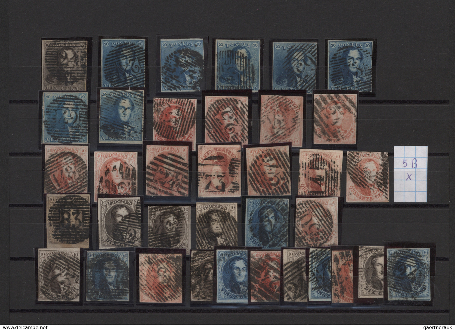 Belgium: 1849/1986 Ca., Sammlung Belgien In 4 Alben. Gesehen Wurden Auch Block 1 - Colecciones