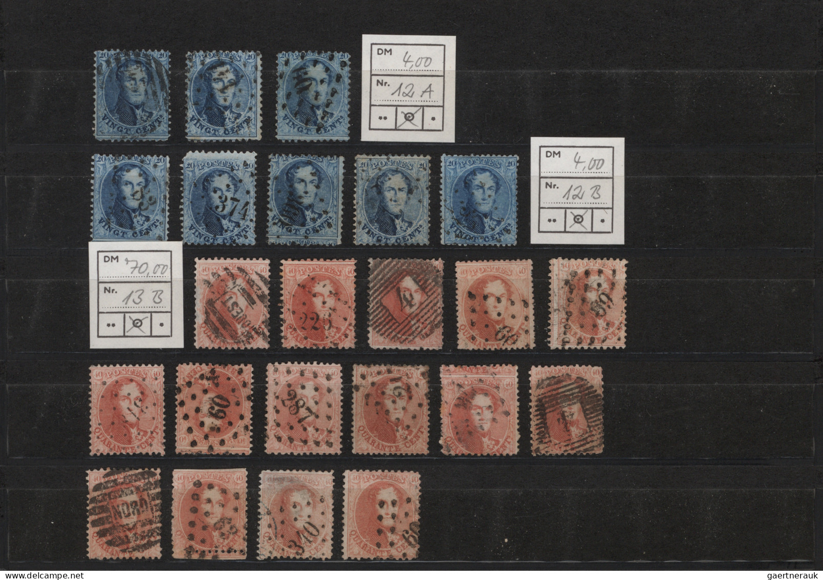 Belgium: 1849/1986 Ca., Sammlung Belgien In 4 Alben. Gesehen Wurden Auch Block 1 - Verzamelingen