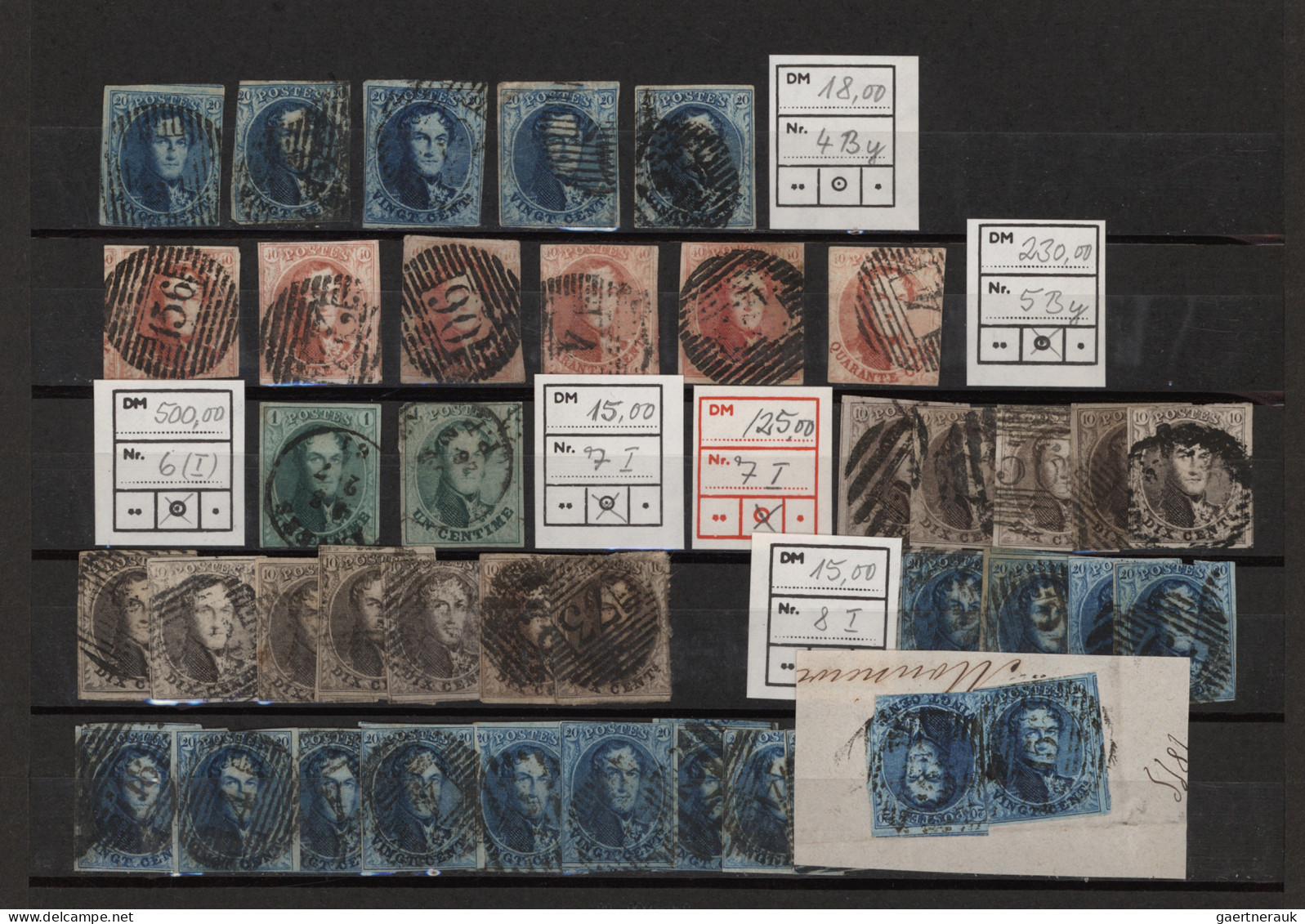 Belgium: 1849/1986 Ca., Sammlung Belgien In 4 Alben. Gesehen Wurden Auch Block 1 - Verzamelingen