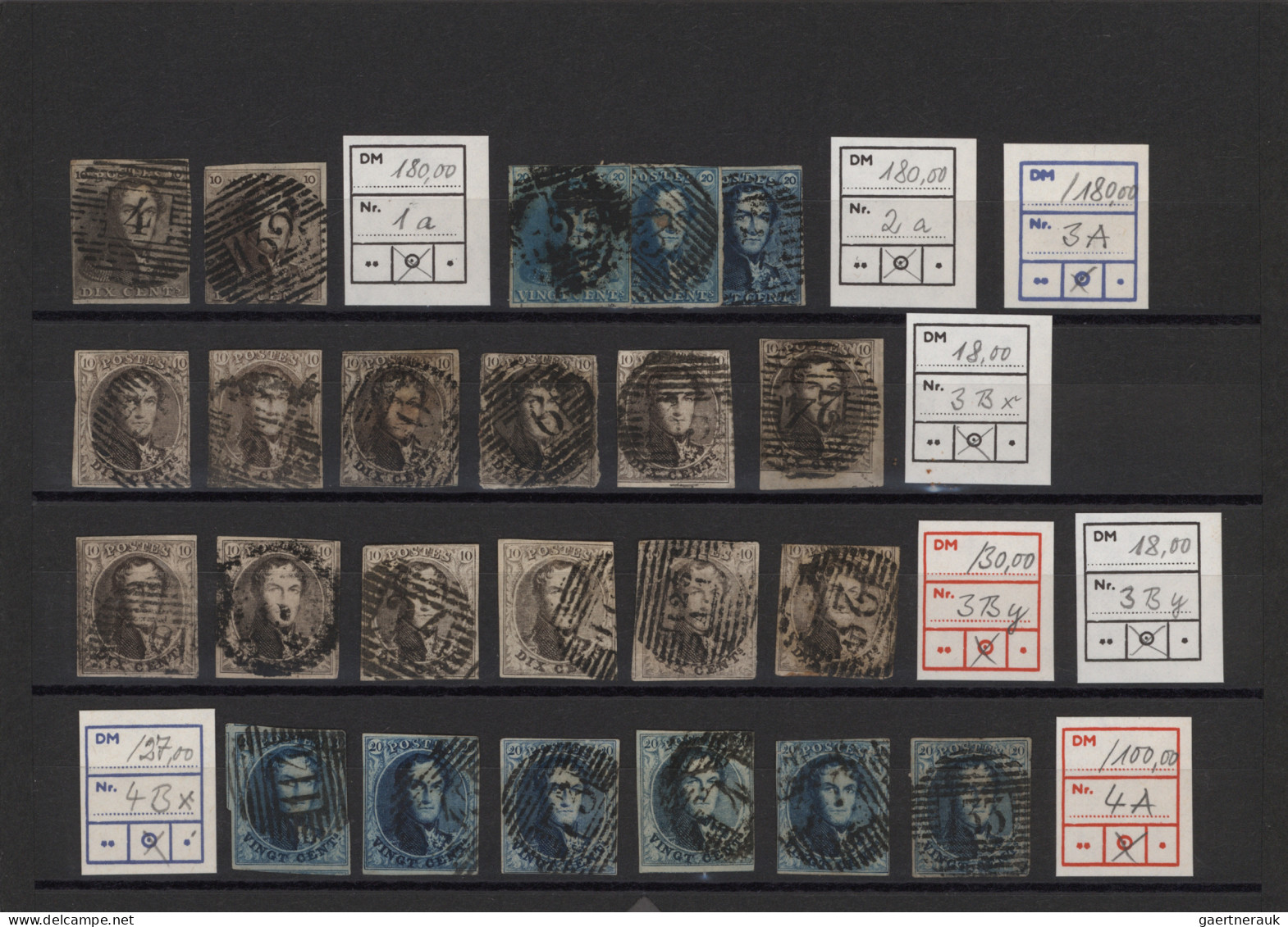 Belgium: 1849/1986 Ca., Sammlung Belgien In 4 Alben. Gesehen Wurden Auch Block 1 - Collezioni