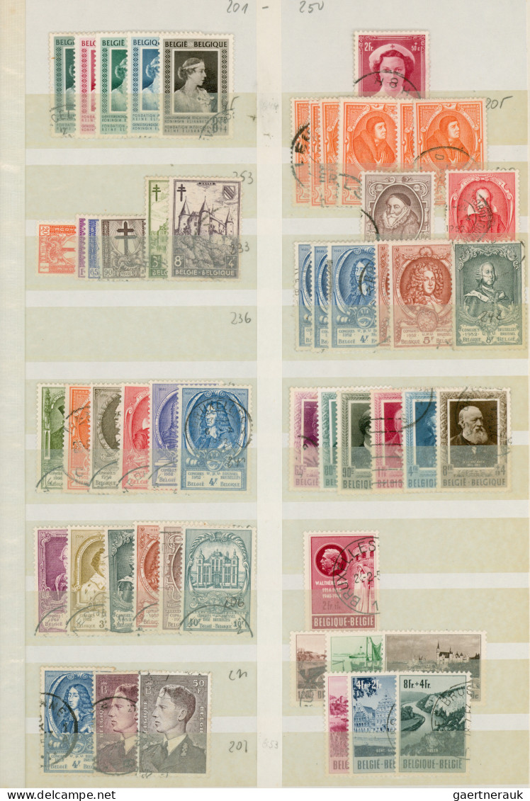 Belgium: 1850/2000 (ca.), Used Balance In Thick Stockbook With Plenty Of Materia - Verzamelingen