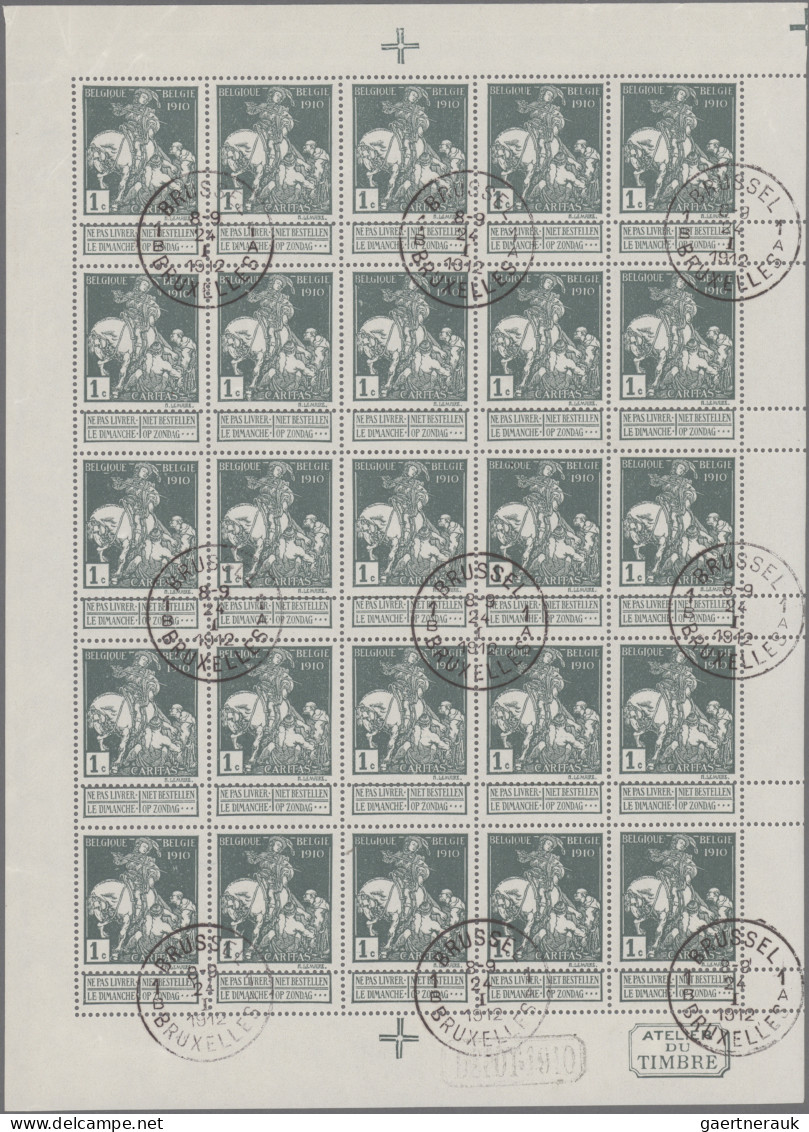 Belgium: 1910, Caritas Issue (type Montald) Complete Set Of Eight Without Opt. I - Verzamelingen