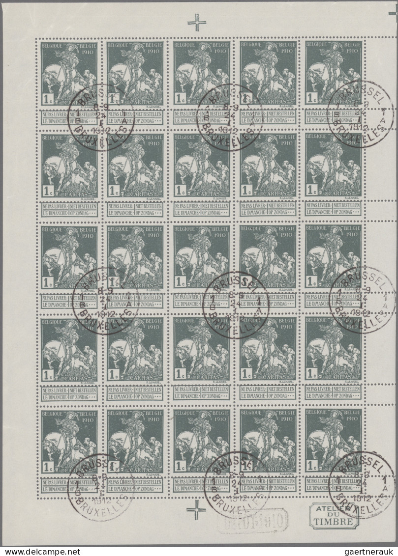 Belgium: 1910, Caritas Issue (type Montald) Complete Set Of Eight Without Opt. I - Sammlungen