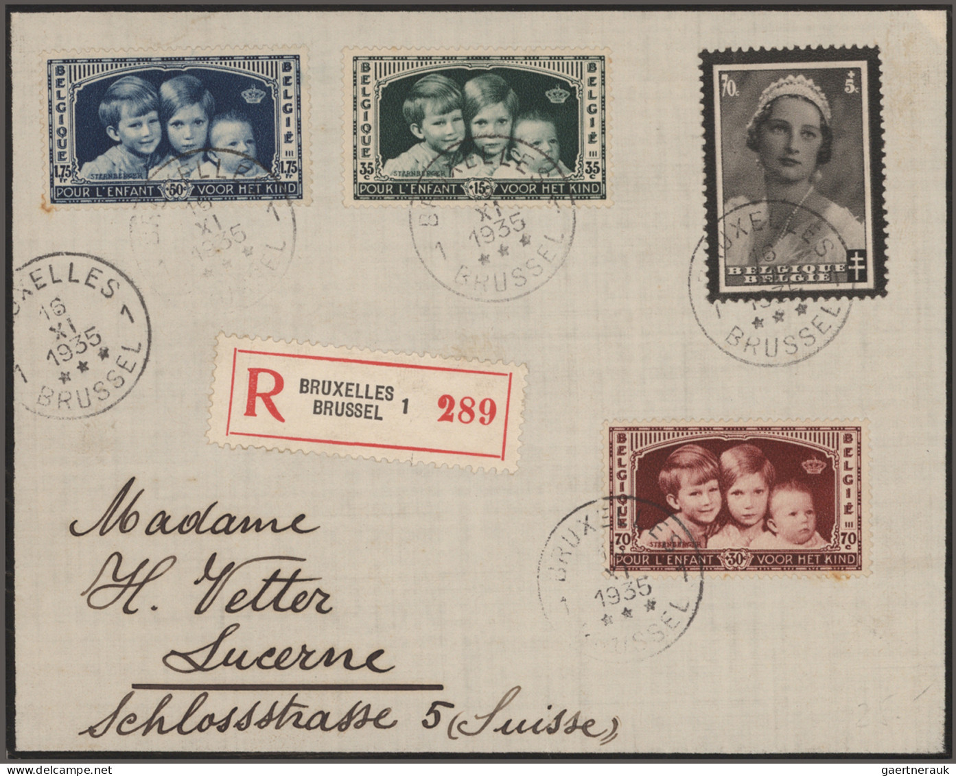 Belgium: 1928/1936 Lot Of 18 Covers And Postcards From Belgium To Switzerland. - Collections