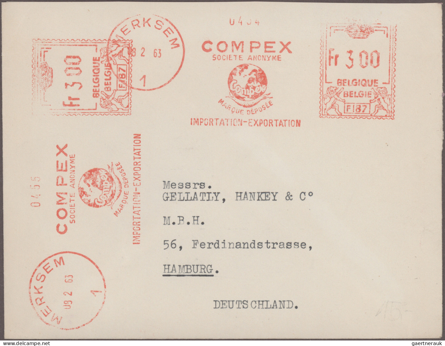 Belgium: 1928/1977, METER MARKS, Assortment Of Apprx. 135 Commercial Covers, Sho - Collezioni