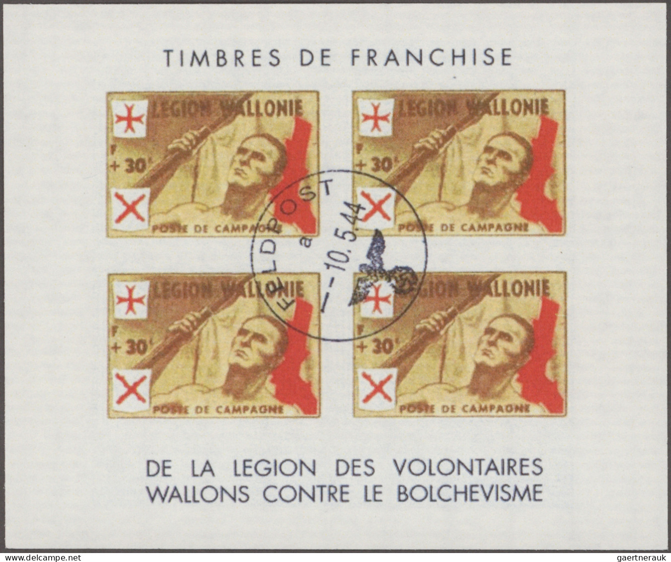 Belgium: 1940/1944 "WWII issues": Specialized collection of both mint and used s