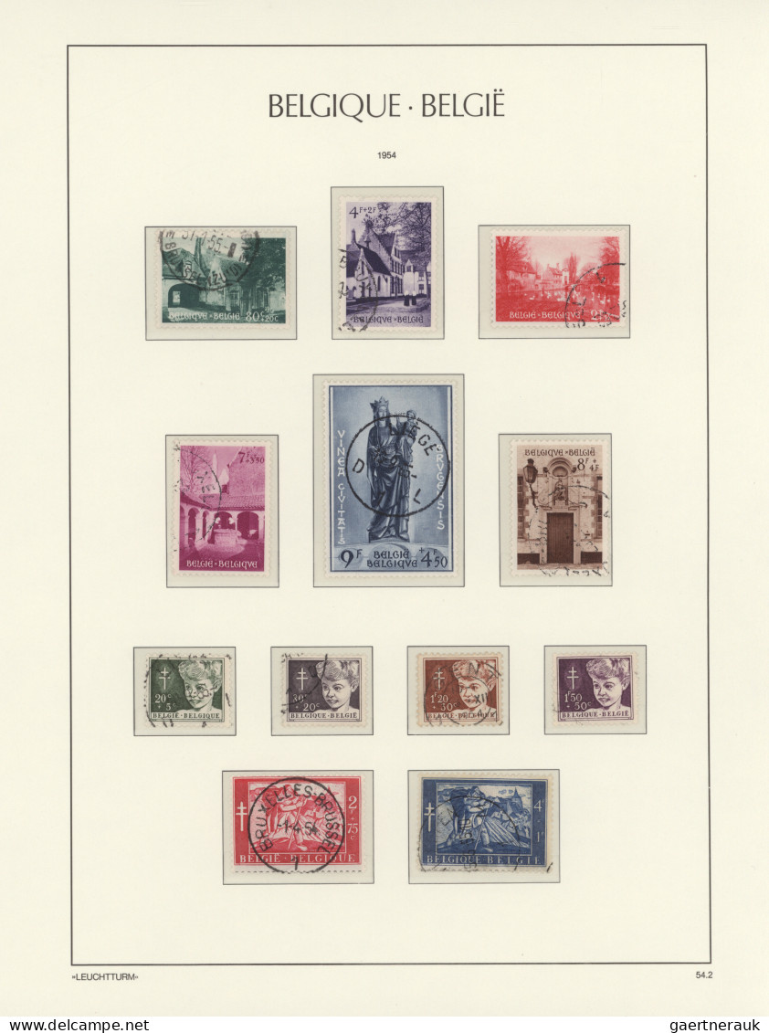 Belgium: 1945/1969 Mainly Used Collection In A Lighthouse Hingeless Album, Few S - Verzamelingen