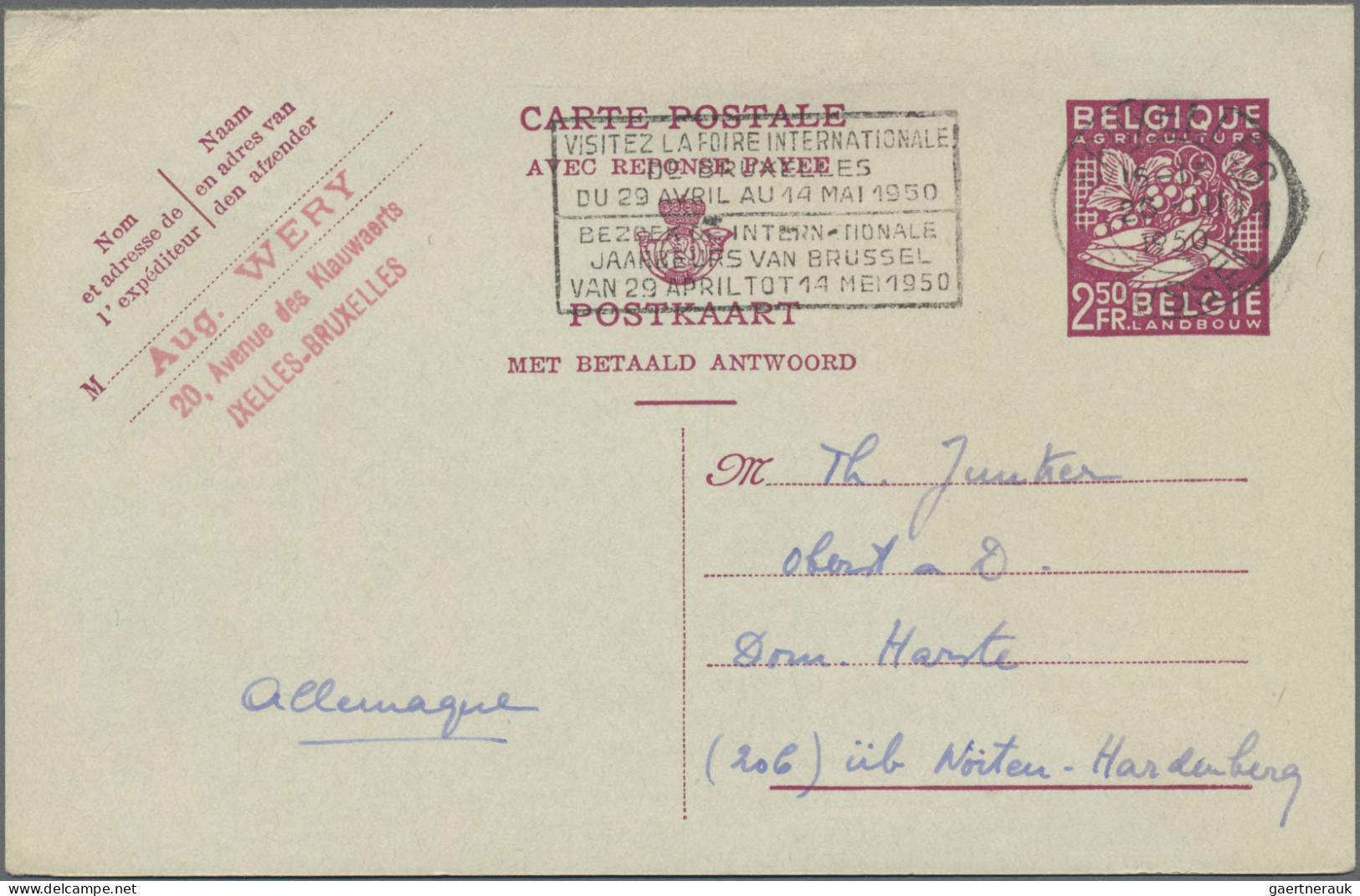 Belgium - Postal Stationery: 1871/1958, Assortment Of 46 Used/unused Stationerie - Other & Unclassified