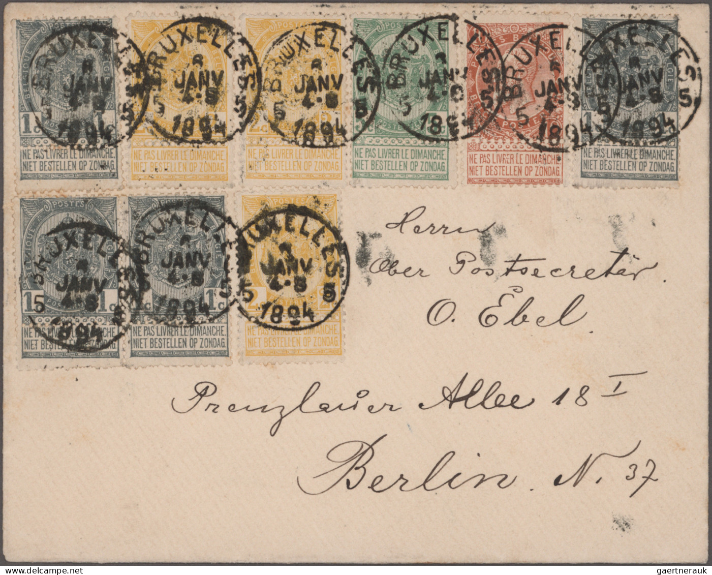 Belgium - Postal Stationery: 1872/1892, Lot Of 16 Mainly Used Stationeries, Plus - Other & Unclassified