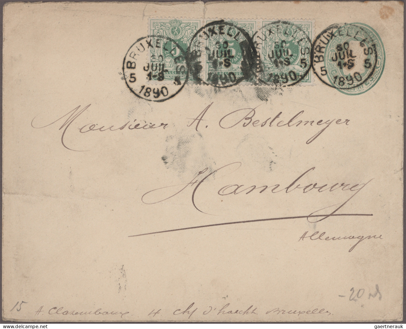 Belgium - postal stationery: 1876/1930 (ca.), assortment of apprx. 62 entires (u