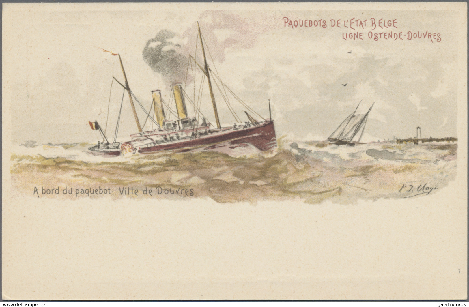 Belgium - Postal Stationery: 1900, Steamer Pictorial Card: Leopold 10c. Red-brow - Other & Unclassified