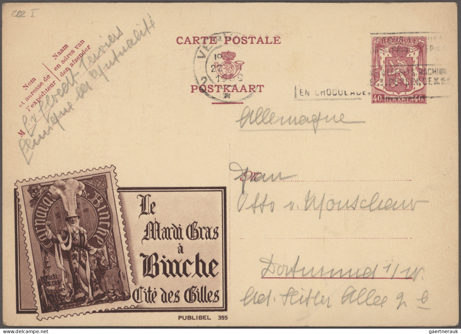 Belgium - Postal Stationery: 1900/1972, Pictorial/Advertising Cards, Assortment - Sonstige & Ohne Zuordnung