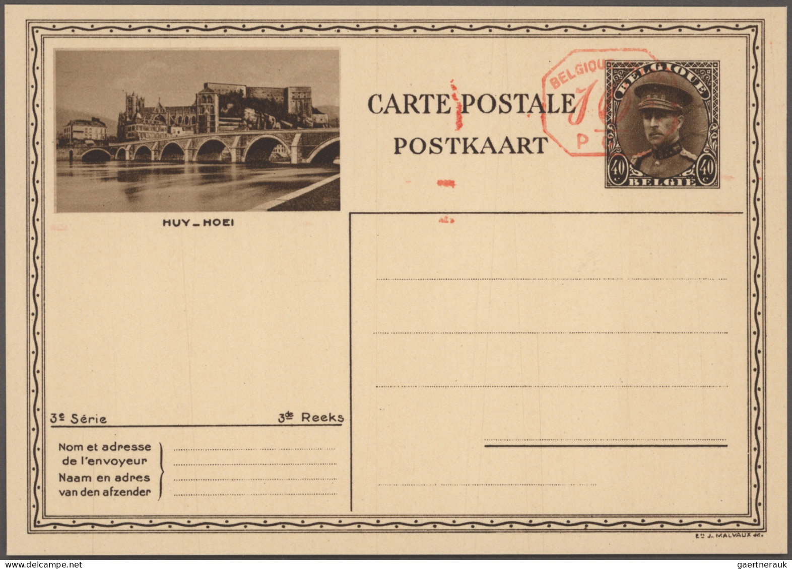 Belgium - Postal Stationery: 1930/1939, King Albert Pictorial Cards, Four Comple - Other & Unclassified