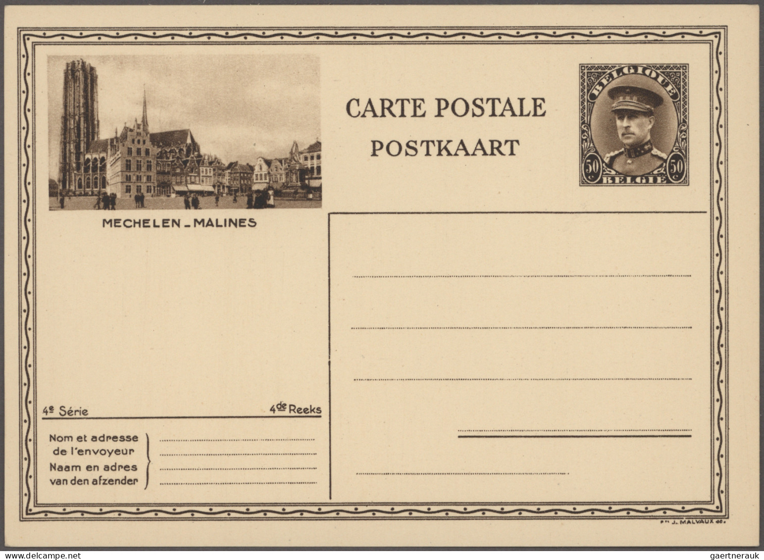 Belgium - Postal Stationery: 1931/1933, King Albert Pictorial Cards, Three Compl - Other & Unclassified