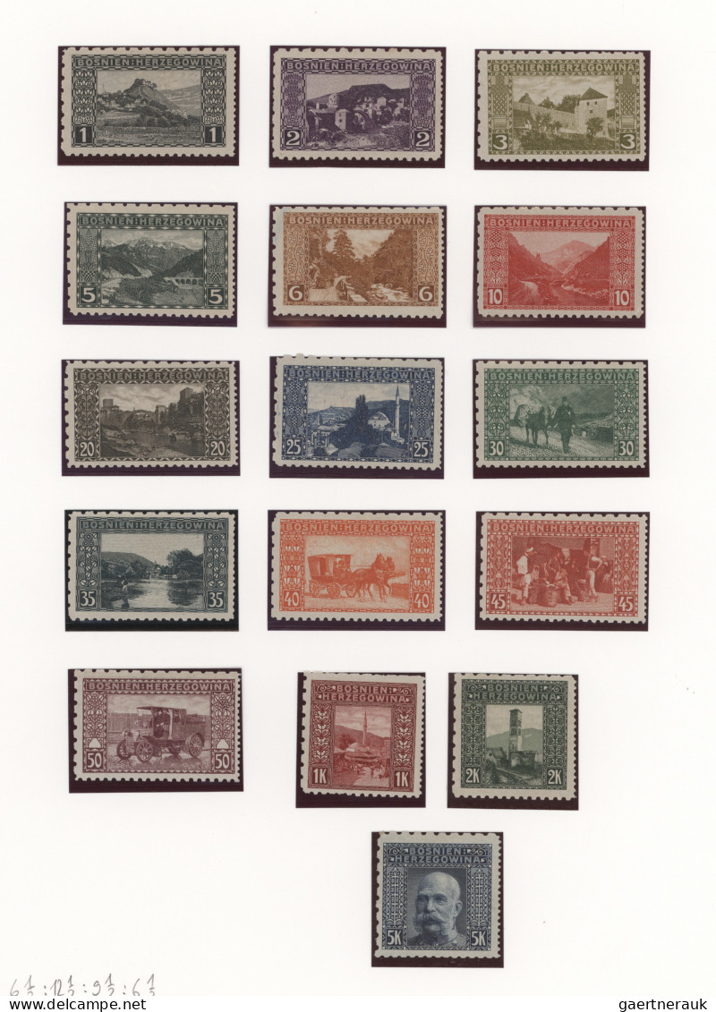 Bosnia + Herzegovina: 1906, Definitives Pictorials, Collection Of Five Complete - Bosnia And Herzegovina