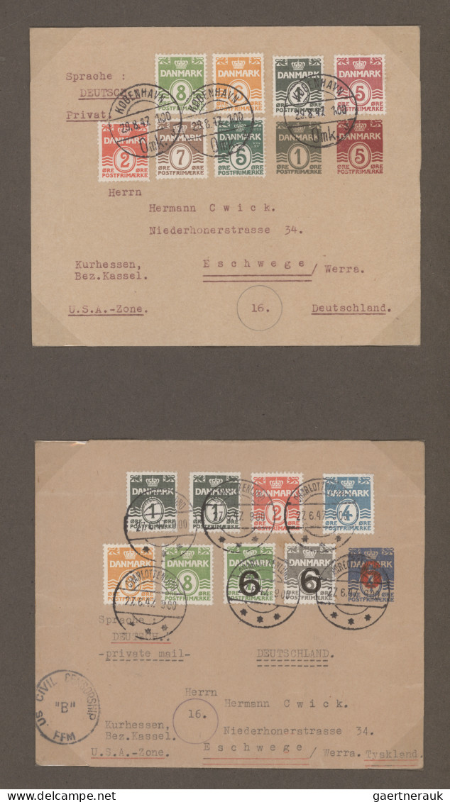 Denmark: 1850/1950, Belege-Sammlung Mit über 300 Belegen Ab Nr. 4 Im Paar, Hübsc - Sonstige & Ohne Zuordnung