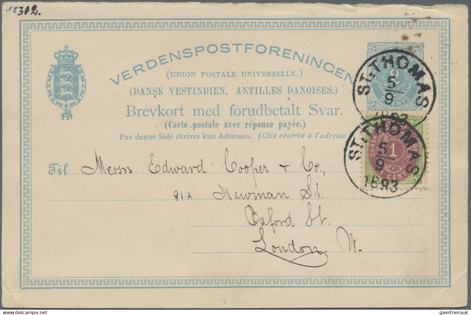 Denmark: 1878/1893, Group Of Four Entires, Therof Three Uprated Stationeries (De - Other & Unclassified