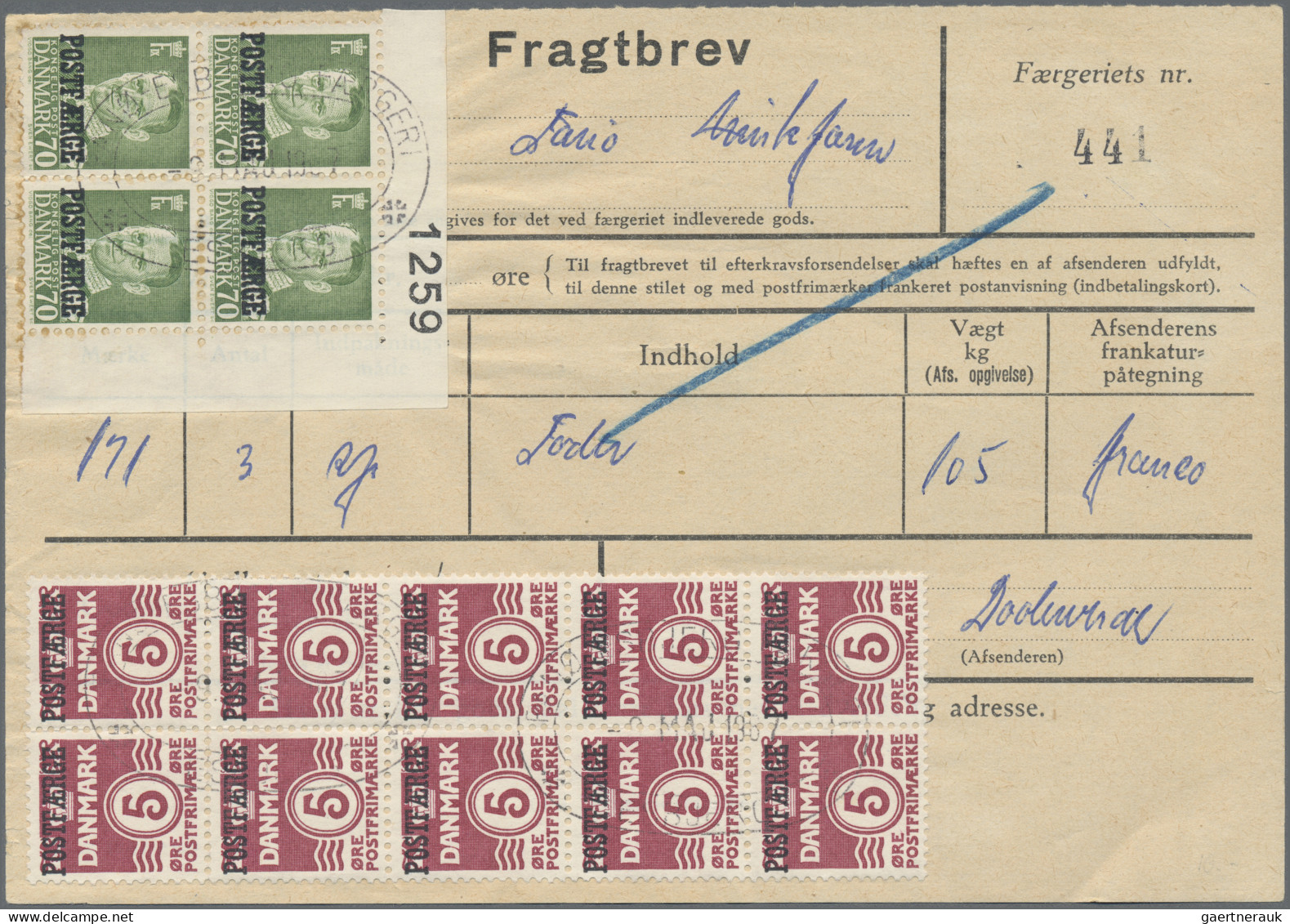 Denmark: 1920/1995, Parcel Depatch Forms/Freight Papers etc., assortment of 50 i