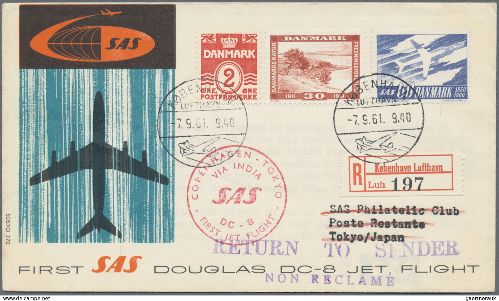 Denmark: 1936/1978, assortment of apprx. 140 airmail covers/cards, showing espec