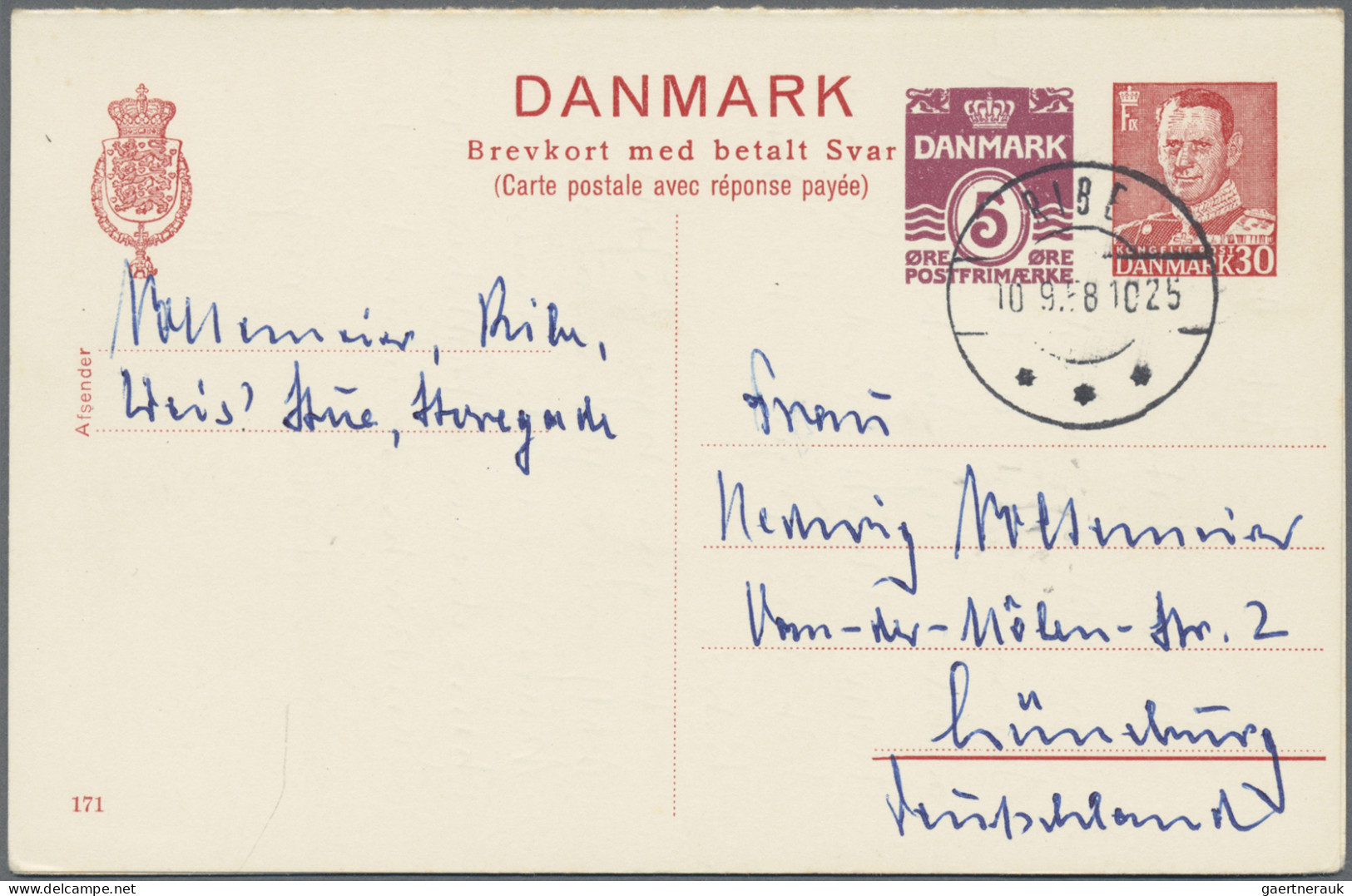 Denmark - Postal Stationery: 1880/1974, Lot Of 40 Used Stationeries Incl. Unseve - Interi Postali