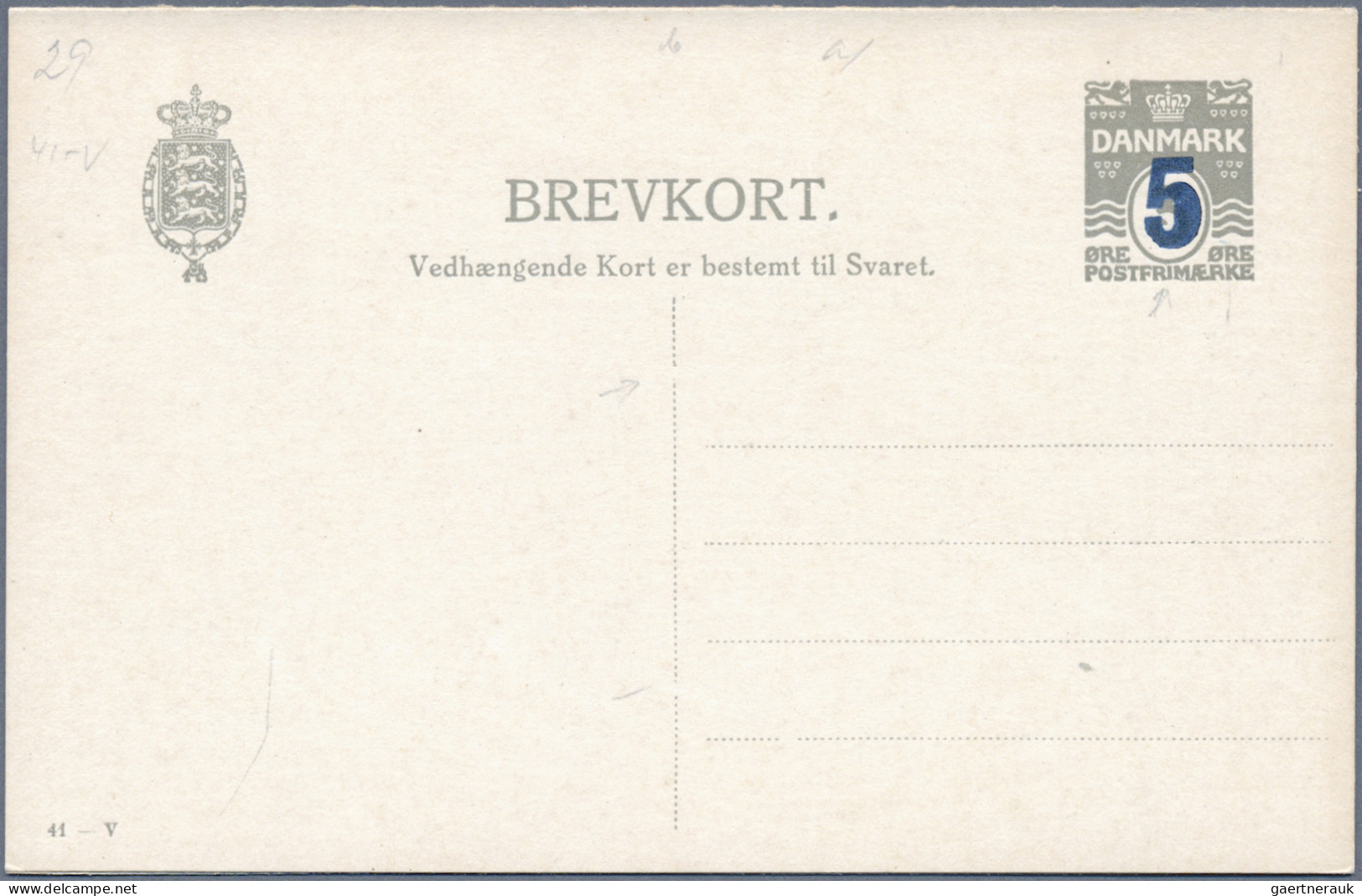 Denmark - Postal Stationery: 1885/1955 (ca.), Reply Cards (Double Cards), Collec - Postwaardestukken