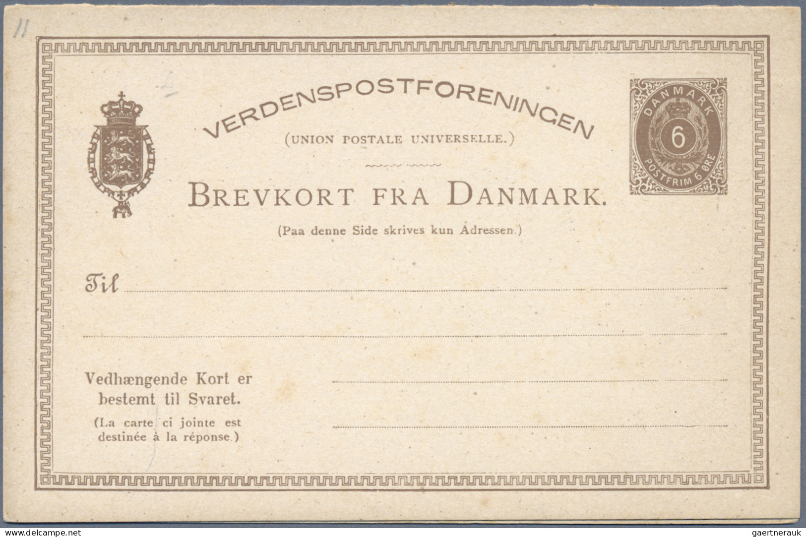 Denmark - Postal Stationery: 1885/1965 (ca.), Reply Cards (Double Cards), Collec - Entiers Postaux