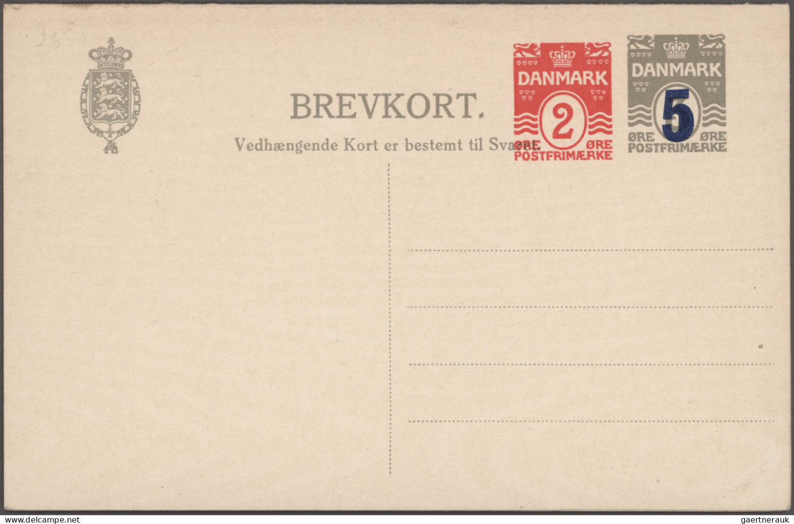 Denmark - Postal Stationery: 1885/1965 (ca.), Reply Cards (Double Cards), Collec - Interi Postali