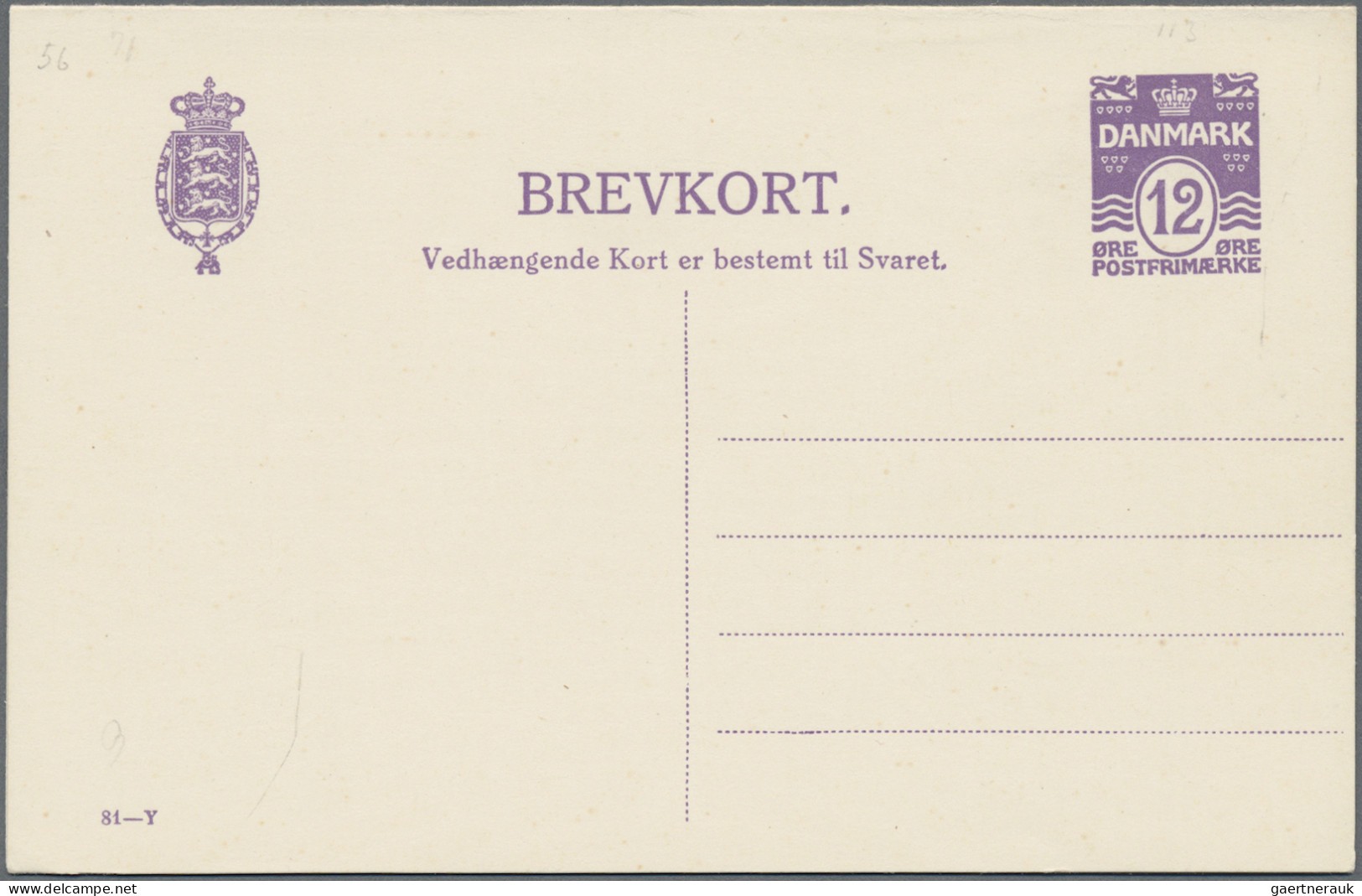 Denmark - Postal Stationery: 1885/1965 (ca.), Reply Cards (Double Cards), Collec - Postal Stationery