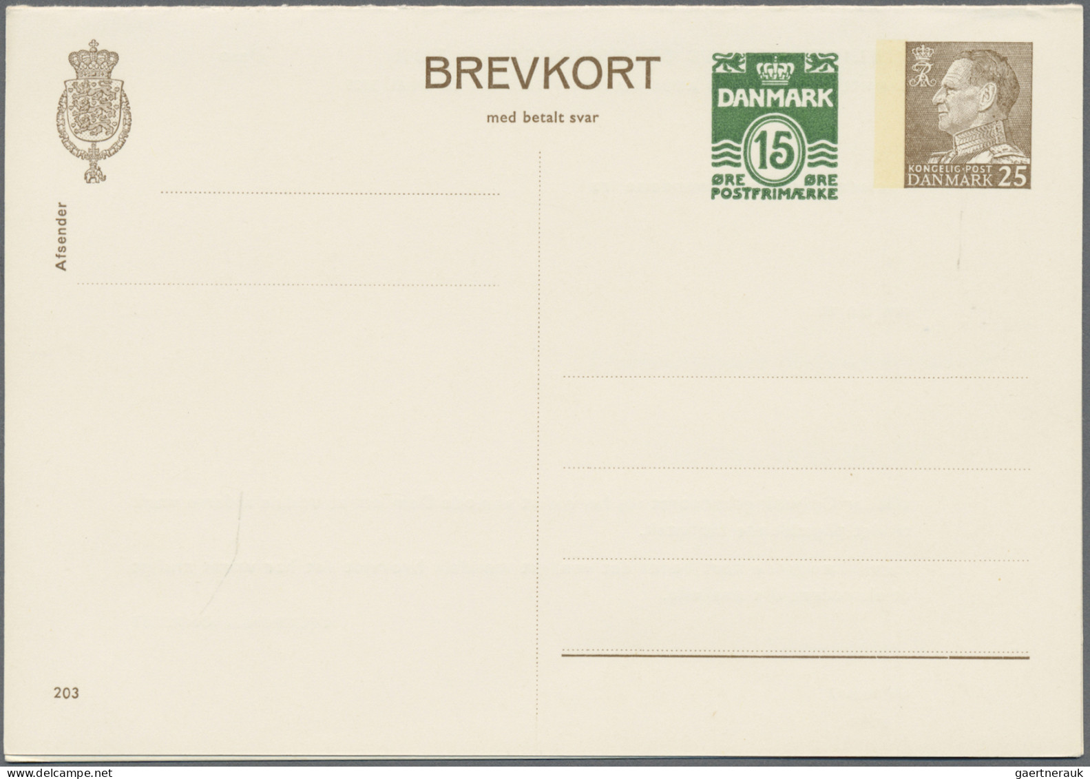 Denmark - Postal Stationery: 1885/1965 (ca.), Reply Cards (Double Cards), Collec - Postal Stationery