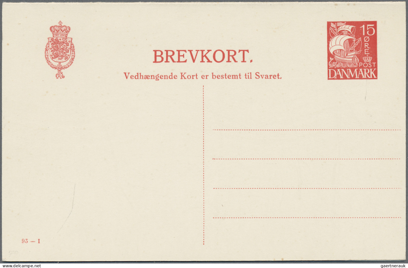 Denmark - postal stationery: 1885/1965 (ca.), Reply Cards (Double Cards), collec