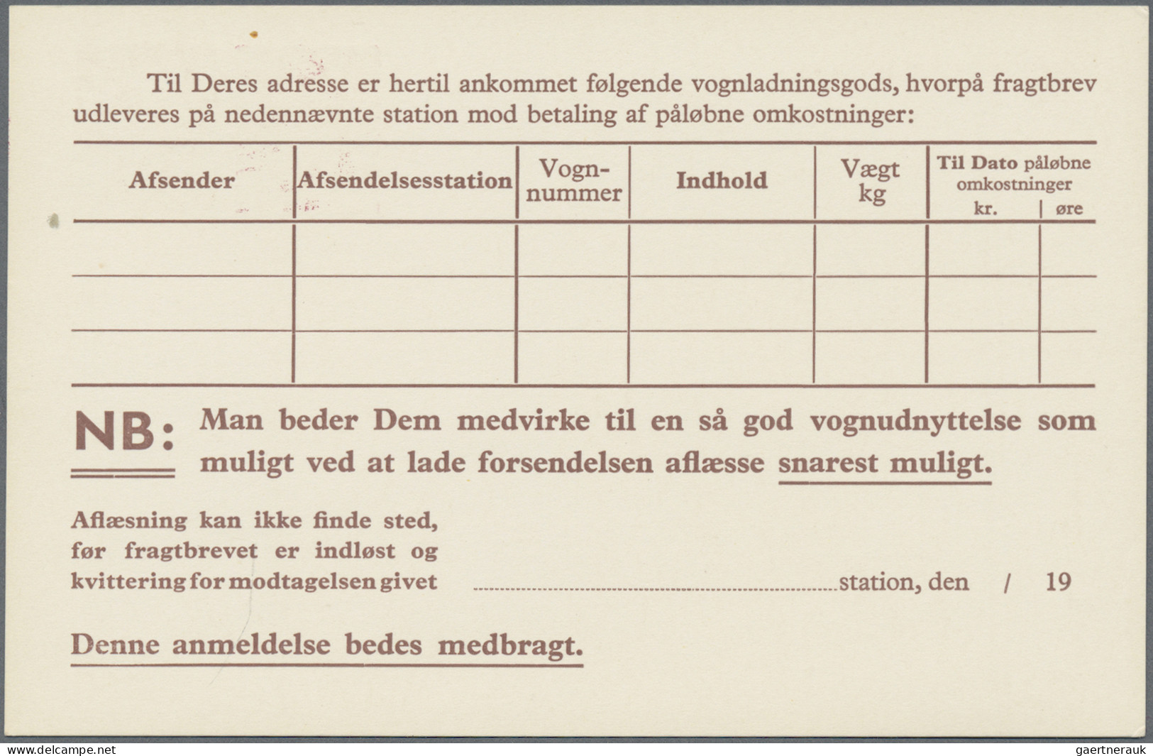 Denmark - Postal Stationery: 1910/1975 (ca.), Postal Cards Of National Railway, - Interi Postali