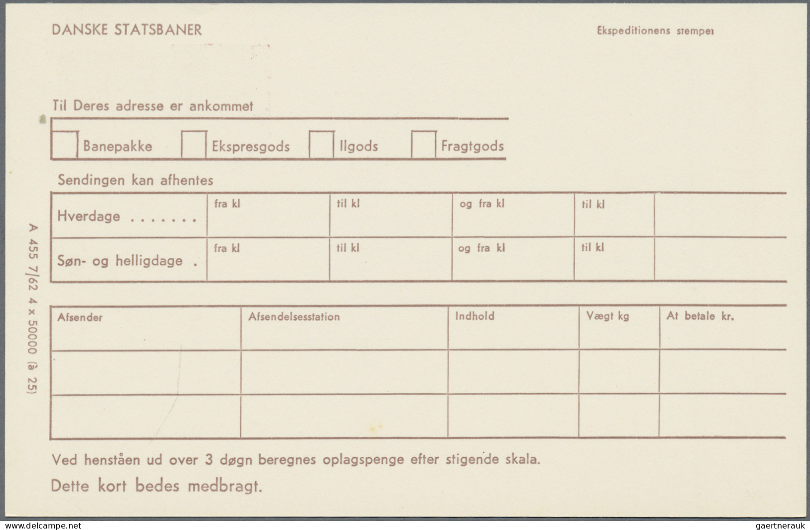 Denmark - Postal Stationery: 1920/1967 (ca.), Postal Cards Of National Railway, - Postwaardestukken