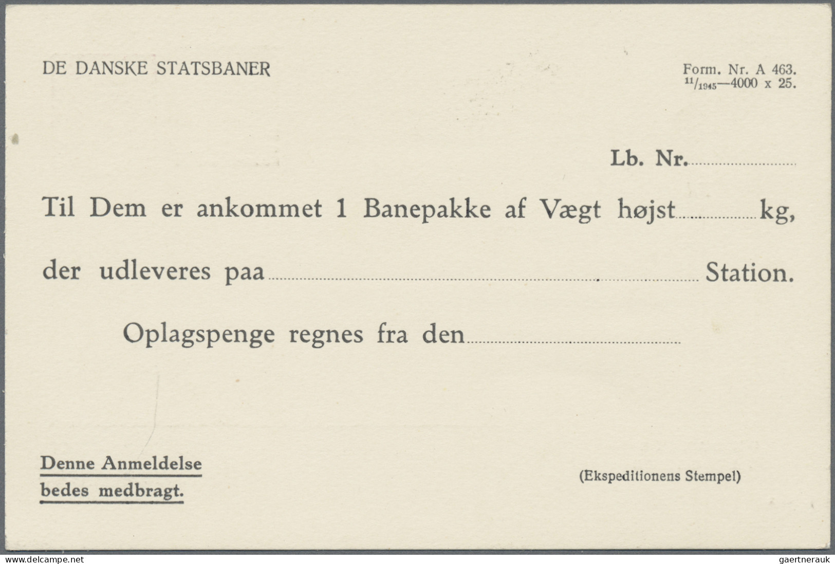 Denmark - Postal Stationery: 1920/1976 (ca.), Postal Cards Of National Railway, - Postwaardestukken