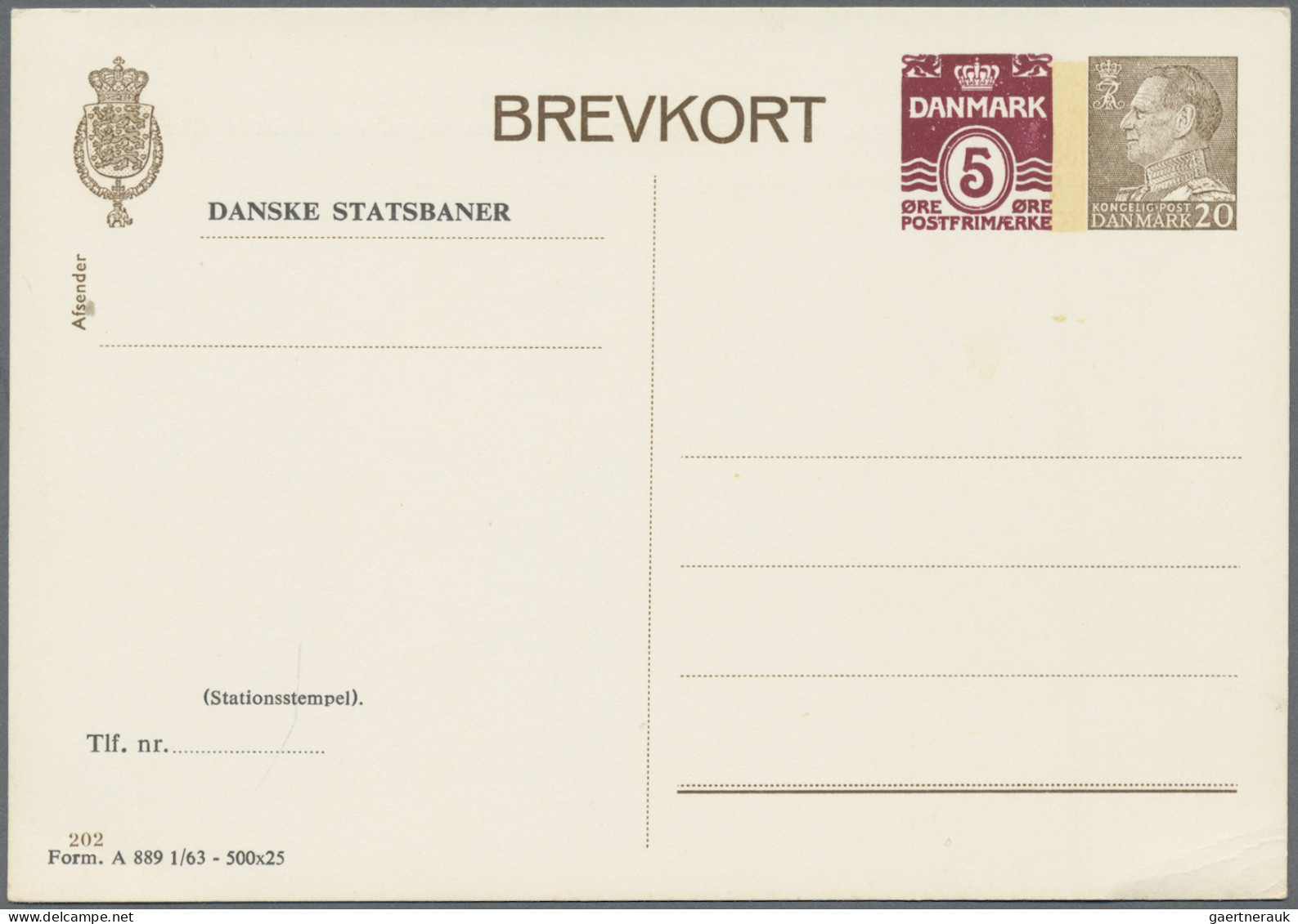 Denmark - Postal Stationery: 1938/1978 (ca.), Postal Cards Of National Railway, - Interi Postali