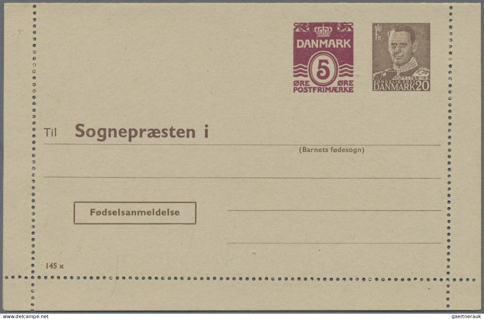 Denmark - Postal Stationery: 1953/1965, Letter Cards For Population Register, Lo - Postwaardestukken