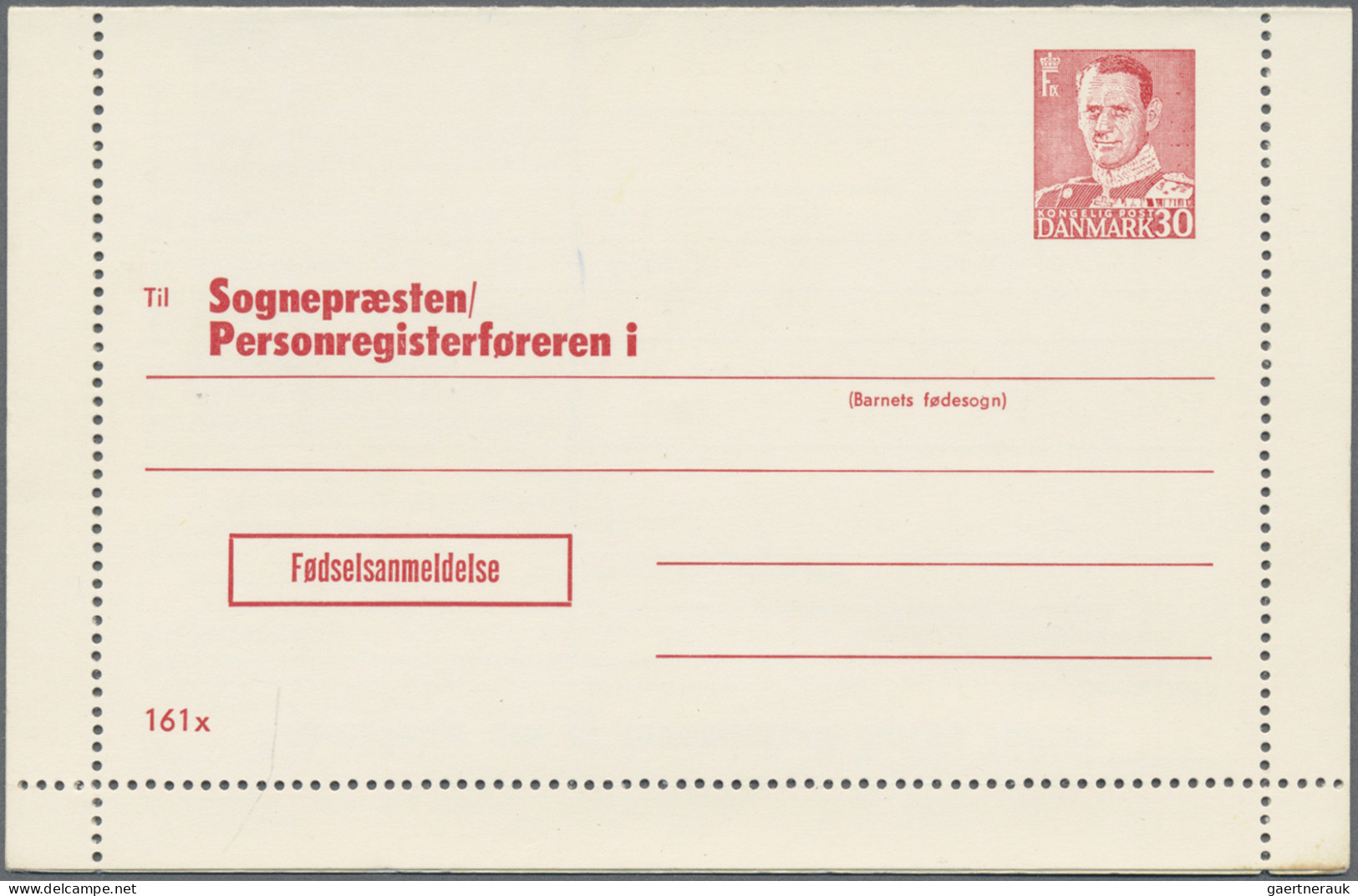 Denmark - postal stationery: 1953/1965, Letter Cards for Population Register, lo